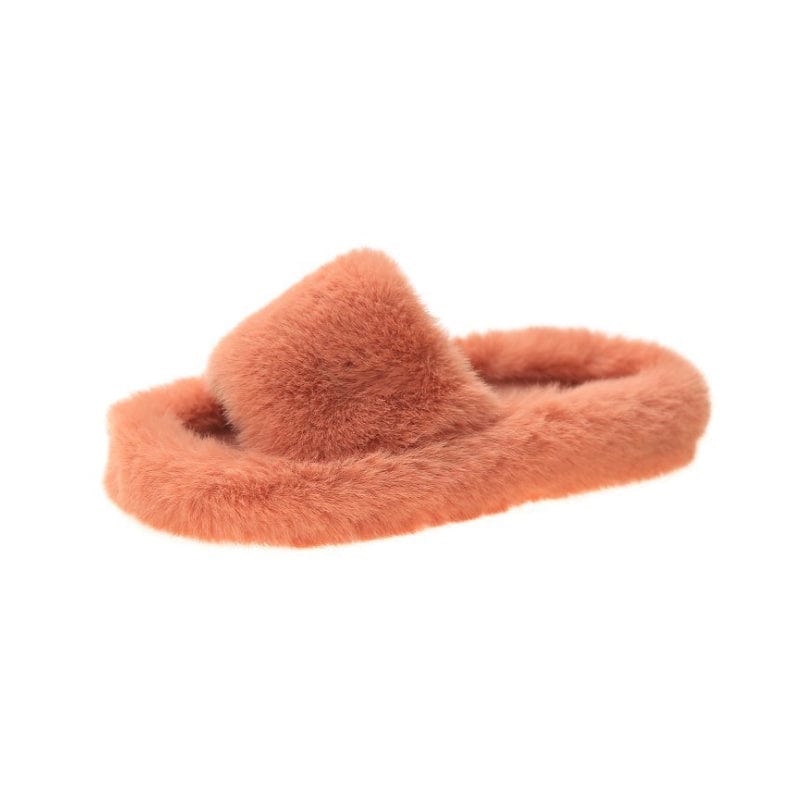 40 / 2 Fuzzy Comfortable slides furry slippers Spa House Slippers for ladies, Cozy Thongs Slip On Flip Flops Women Faux Fur Slipper