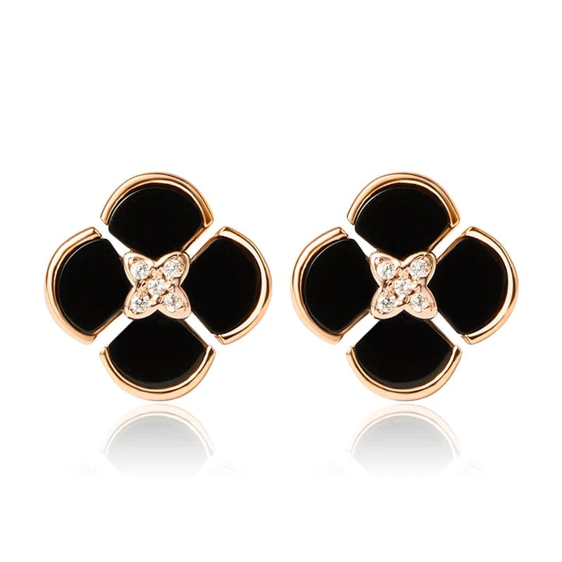 40+3+3cm / Rose Gold Earrings OEM&ODM Creative 4 leaf clover Lucky Jewelry 925 Sterling Silver Jewelry set