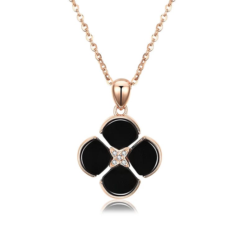 40+3+3cm / Rose Gold Necklace OEM&ODM Creative 4 leaf clover Lucky Jewelry 925 Sterling Silver Jewelry set