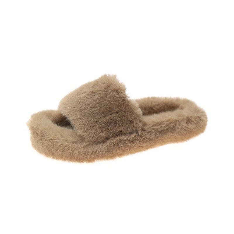 40 / 4 Fuzzy Comfortable slides furry slippers Spa House Slippers for ladies, Cozy Thongs Slip On Flip Flops Women Faux Fur Slipper