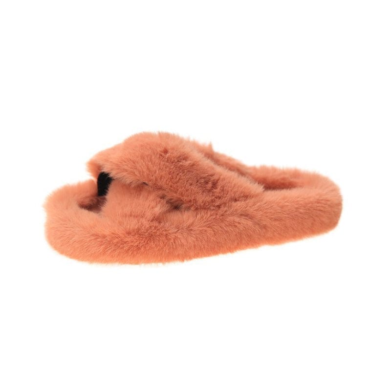 40 / 8 Fuzzy Comfortable slides furry slippers Spa House Slippers for ladies, Cozy Thongs Slip On Flip Flops Women Faux Fur Slipper