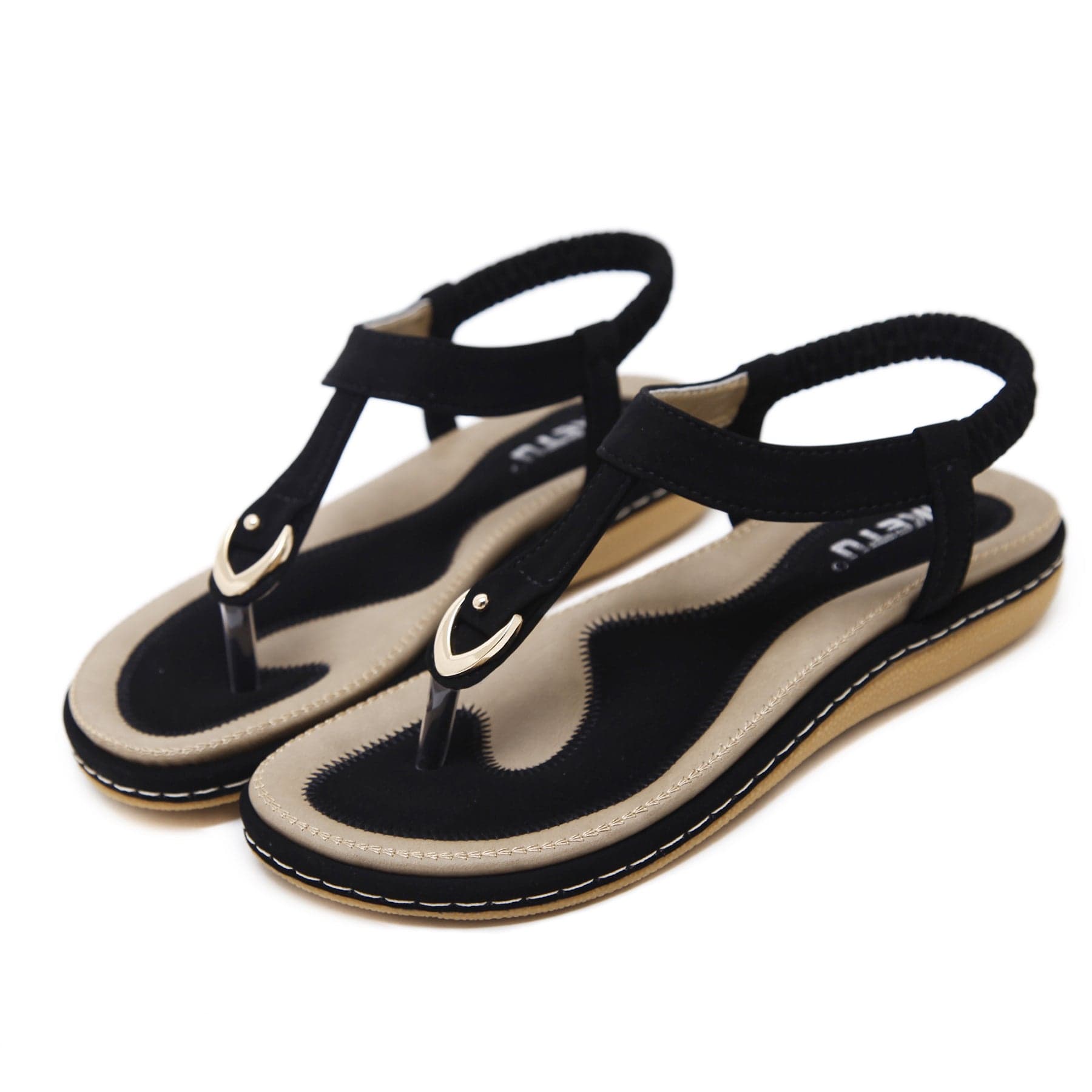 40 / Black Dropshipping shoes Wholesale Guangdong Fashion Beach Women Sandals Best Made Flat Sandals