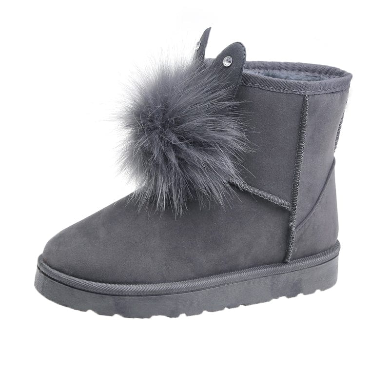 41 / Grey Dropshipping women Winter shoes wholesale lovely girls snow boots custom TPR outsole ankle winter boots