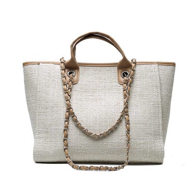 42*27*17cm / Beige New style canvas shoulder bag fashion big handbag high quality bucket bag crossbody bag for ladies