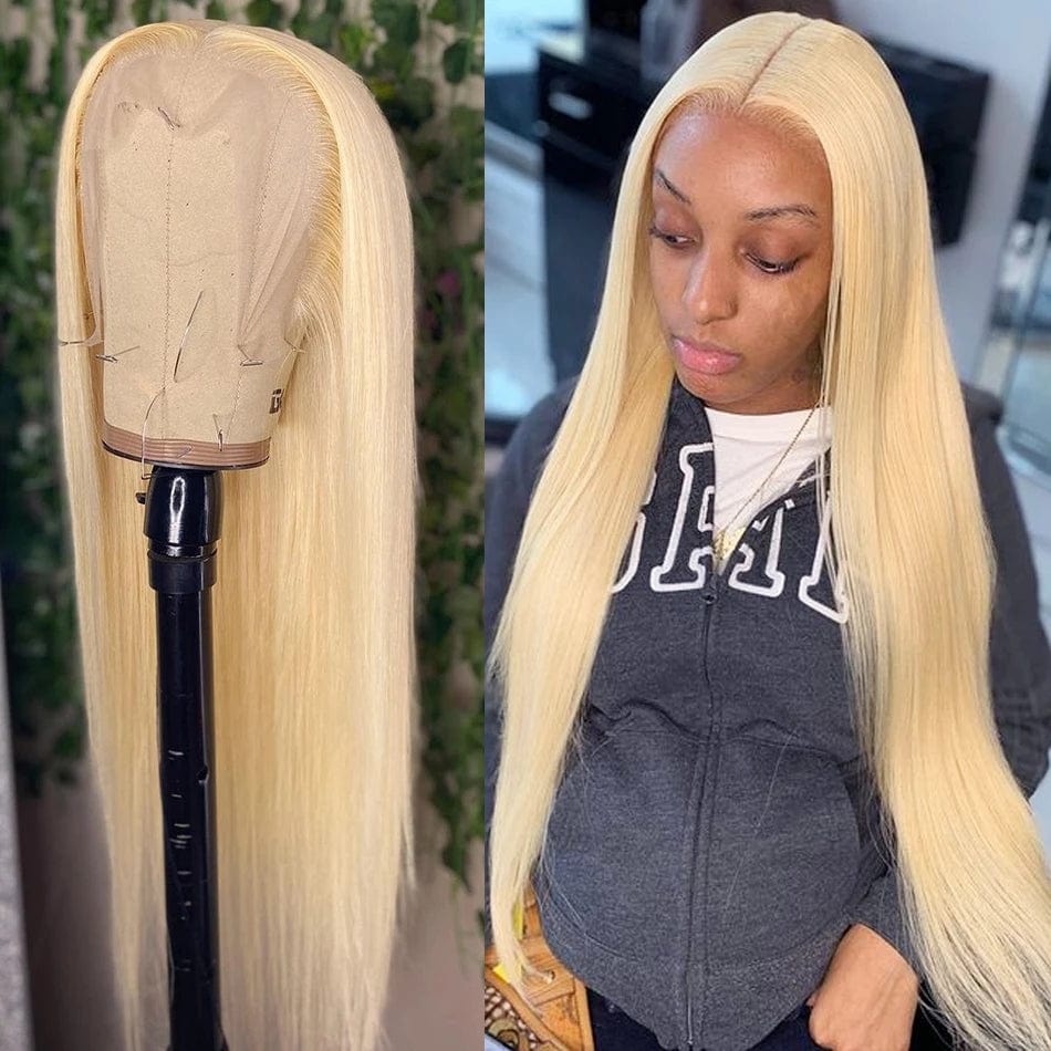 4x4 Transparent 613 Blonde Lace Front Wig For Black Women 26 Inch Human Hair Lace Frontal PrePlucked Glueless Closure Wig