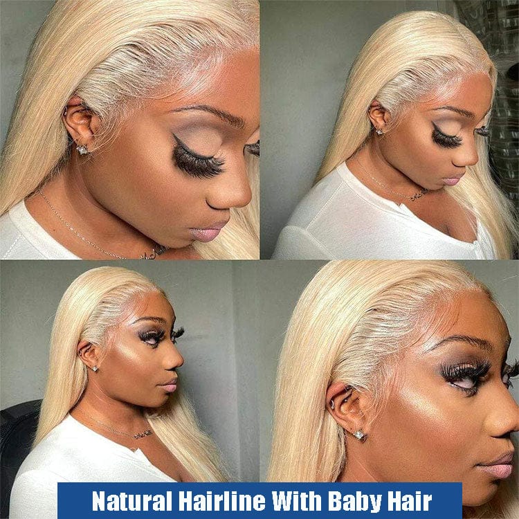 4x4 Transparent 613 Blonde Lace Front Wig For Black Women 26 Inch Human Hair Lace Frontal PrePlucked Glueless Closure Wig