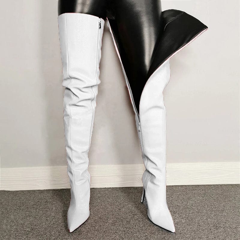 6.5 / boots 1 XZ294 Plus Size Over Knee Boots Ladies Fashion High Heel Thigh High Leather Boots