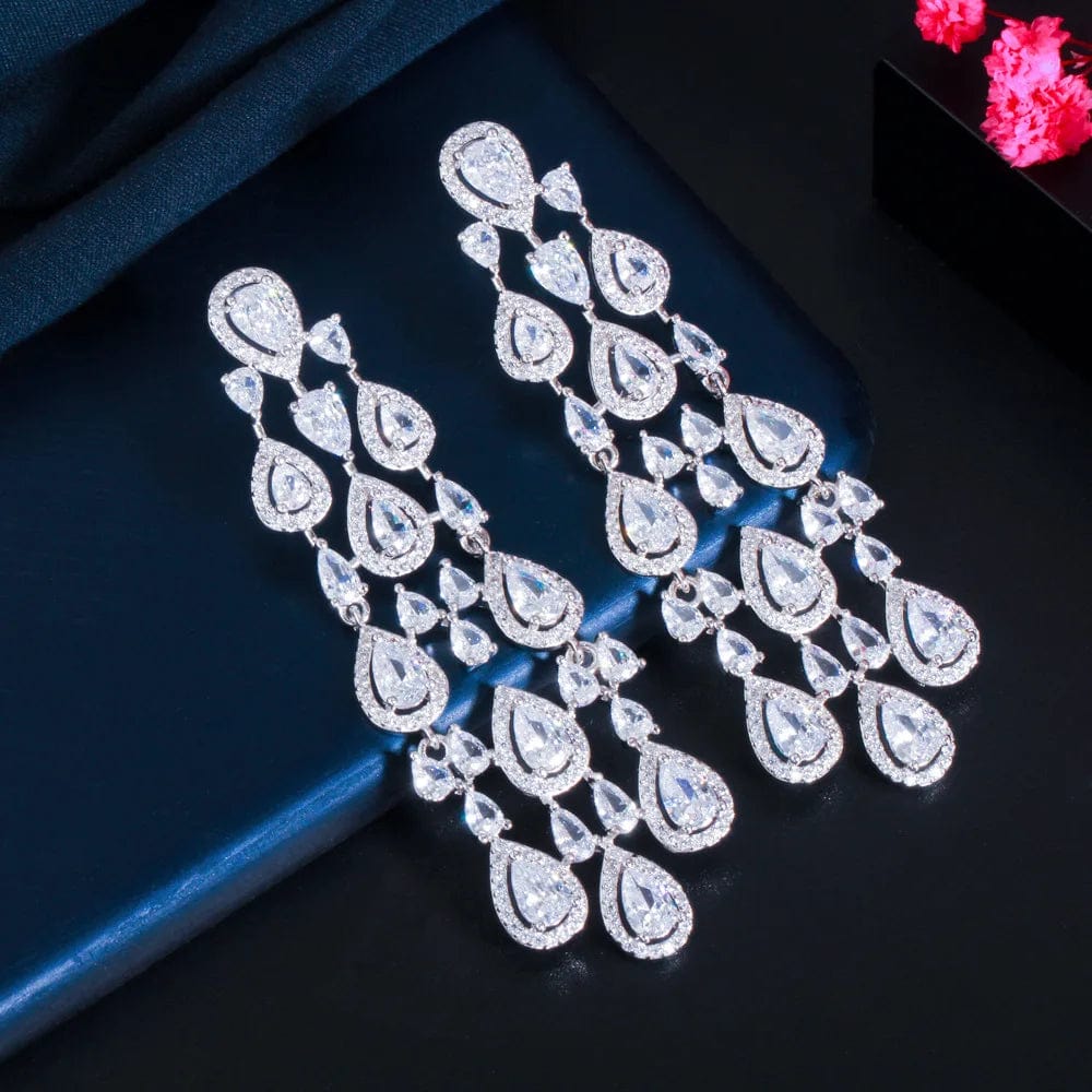 6 Fashion 24K Gold Plated Wholesale Dubai Gold Earrings Jewelry Women Cute Gift Party Western Wedding Copper Zircon Jewelry set