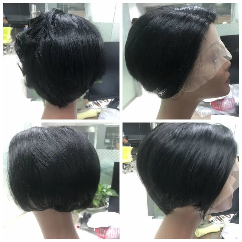 6 Inches / 1B 6 Inch Short Bob Pixie Cut Wig