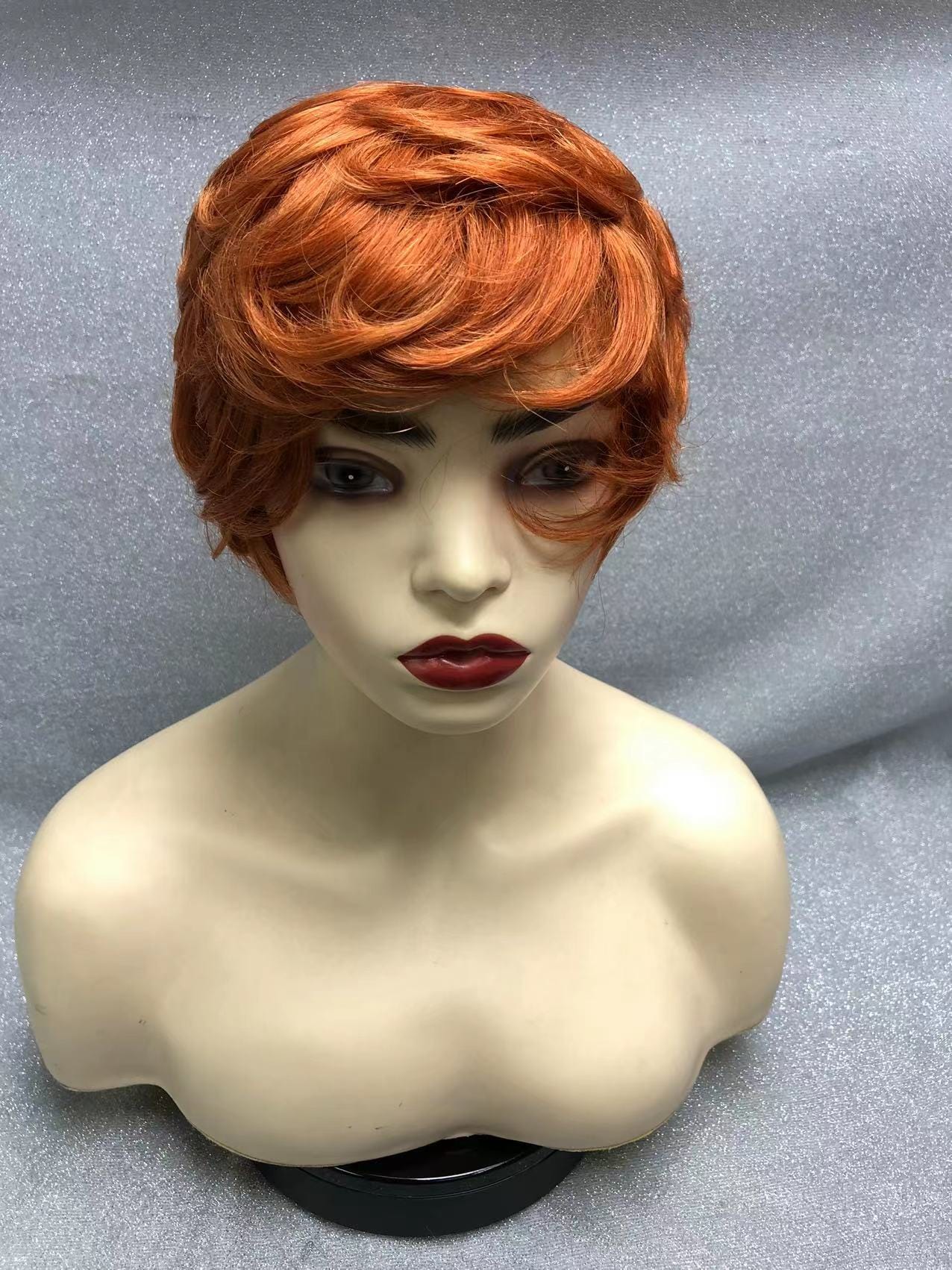 6 Inches / #350 Factory Outlet Pixie Cut Natural Wave Human Hair Wig Machine Made Cheap Pre Plucked Short Human Hair Wigs