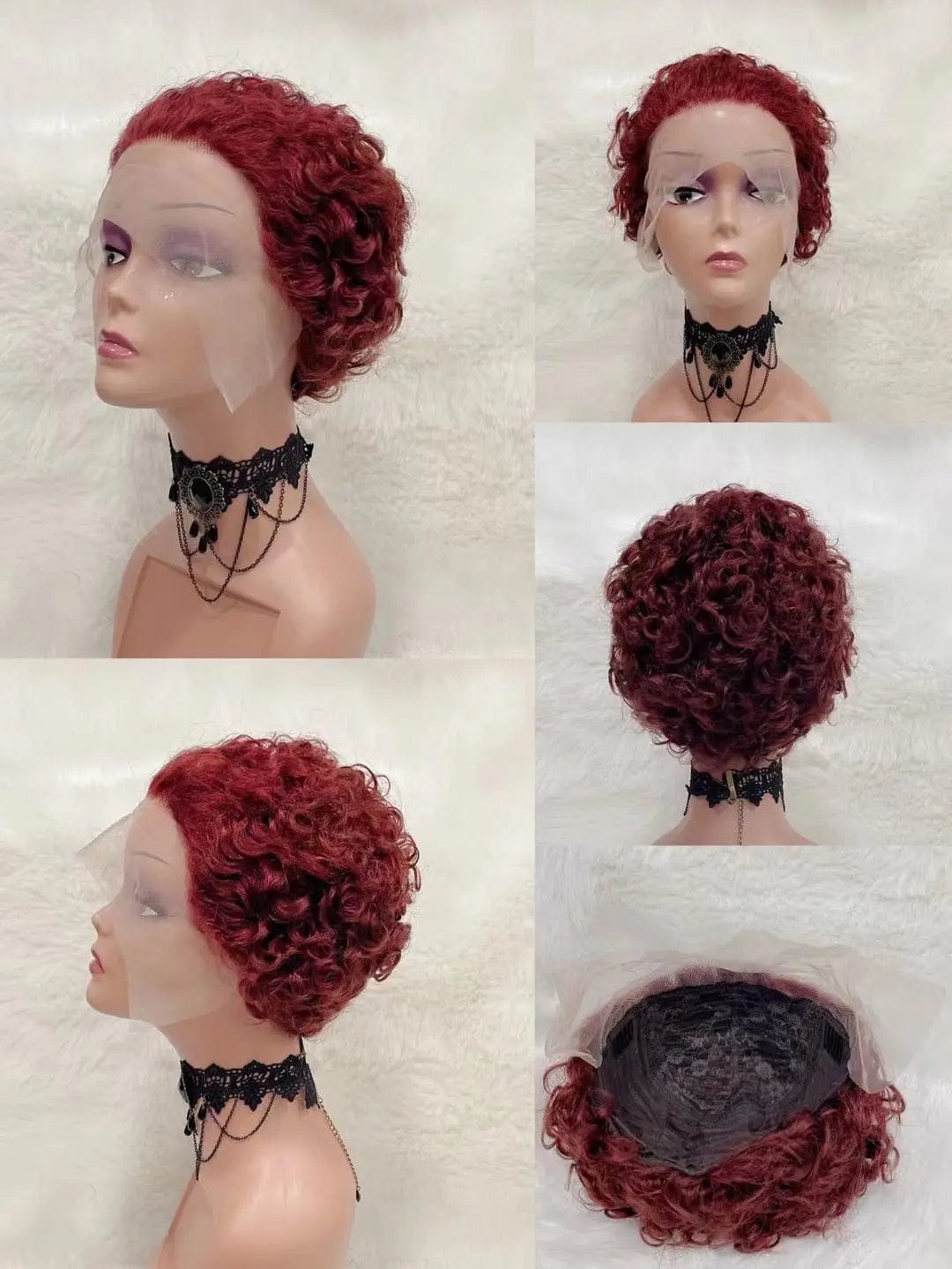 6 Inches / 99J 6 Inch Short Bob Pixie Cut Wig