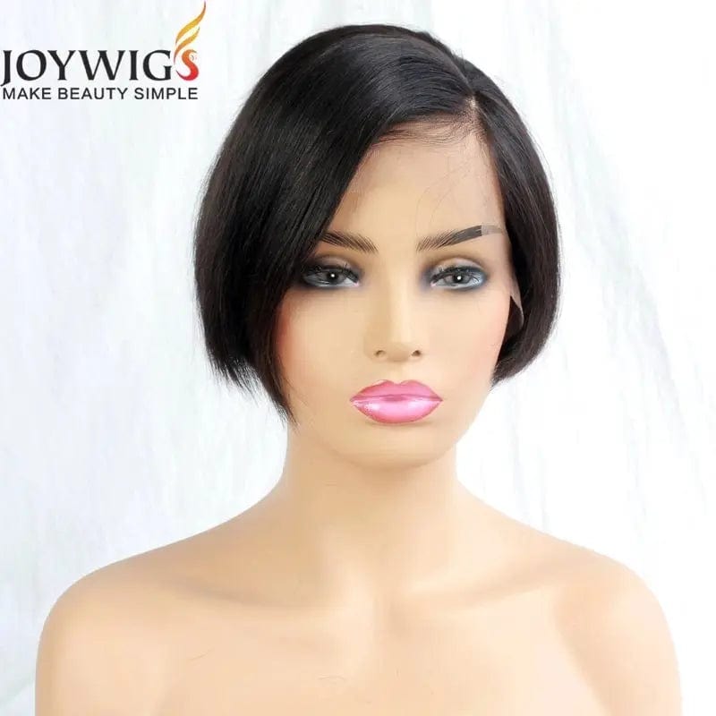 6 Inches / Black Cuticle Aligned Hair Vendors 6in Pixie Cut Human Hair Wigs