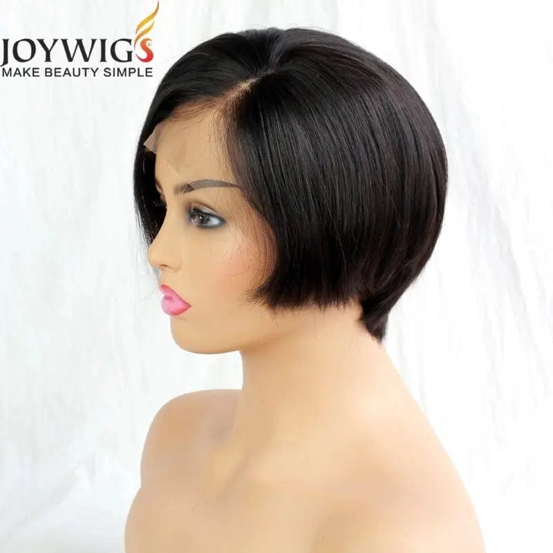 6 Inches / Black Cuticle Aligned Hair Vendors 6in Pixie Cut Human Hair Wigs