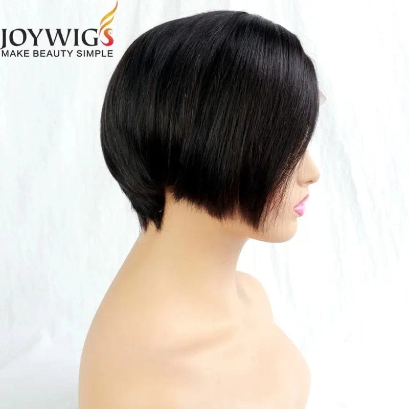 6 Inches / Black Cuticle Aligned Hair Vendors 6in Pixie Cut Human Hair Wigs