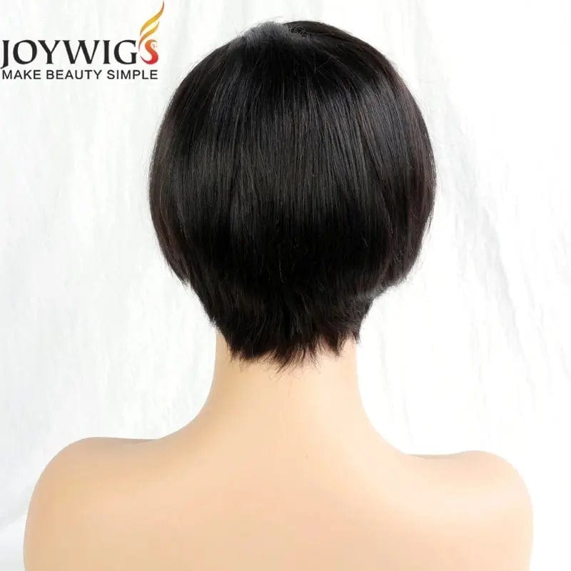 6 Inches / Black Cuticle Aligned Hair Vendors 6in Pixie Cut Human Hair Wigs