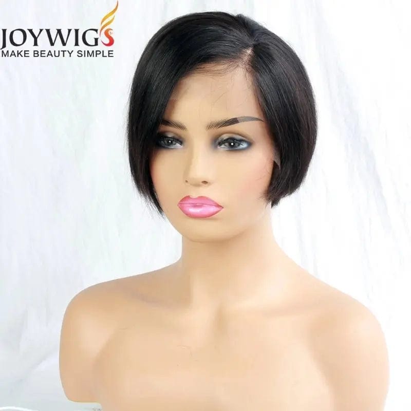 6 Inches / Black Cuticle Aligned Hair Vendors 6in Pixie Cut Human Hair Wigs