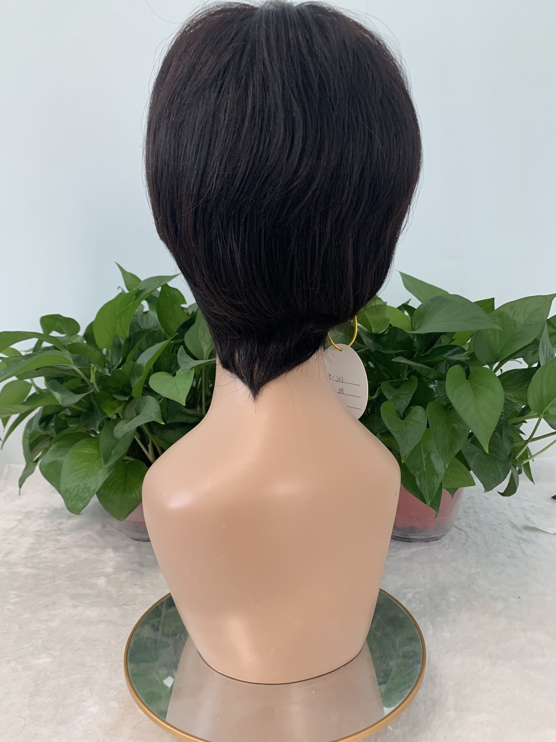 6 Inches / Natural Black 2022 New Hairstyle Cheap Machine Made Short Wigs 100% Unprocessed Raw Brazilian Virgin Human Hair Natural Short Pixie Cut Wigs