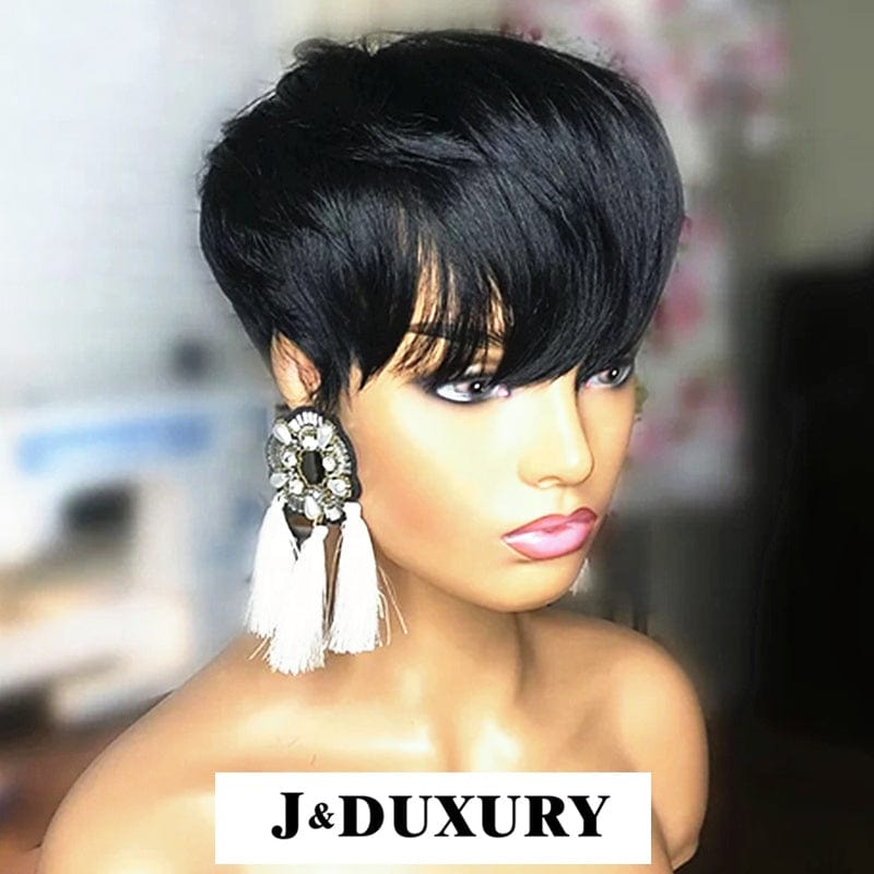 6 Inches / pixie wig 150% 180% density hd full lace human hair wigs for black women cheap 360 hd transparent lace frontal wig