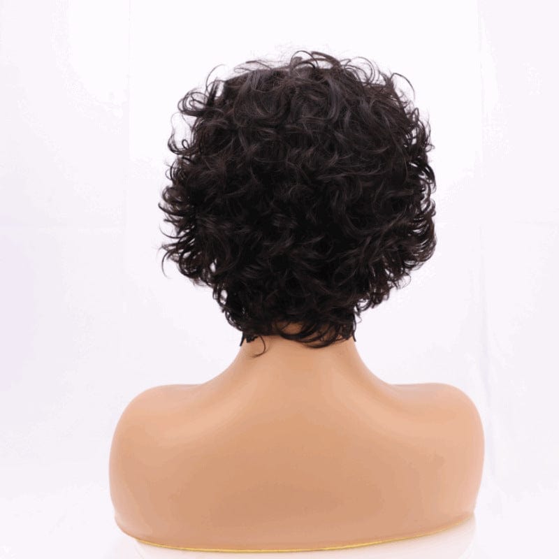 6 Inches / Short Pixie Wholesale Machine Made Non Lace Glueless Wigs 100% Unprocessed Raw Brazilian Virgin Human Hair Short Curly Pixie Cut Wigs