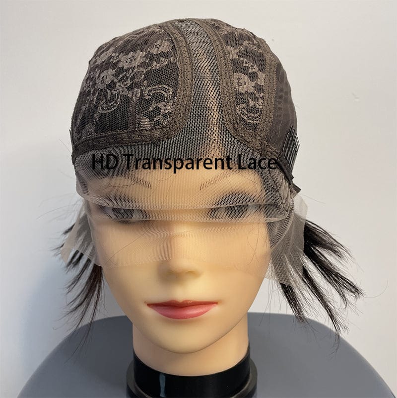 6 Inches / T part wig aside part loose wave Pixie Cut Short Lace Front Human Hair Wigs For Women 13X4x1 T-part wig Straight Lace Front Natural Remy 150 Brazilian