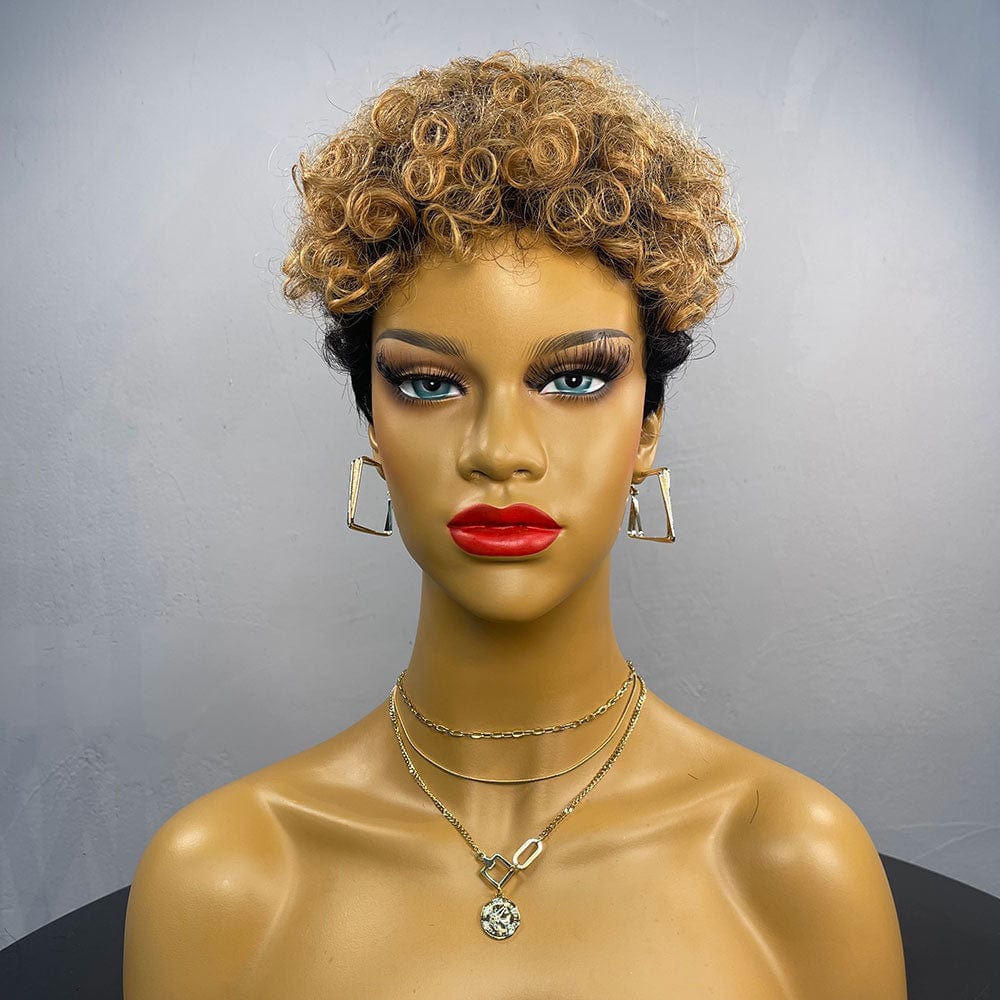 6 Inches / T1b-30 Skuld Short Human Hair Wigs Pixie Cut Human Hair Wigs for Black Women Drop Shipping Wholesale