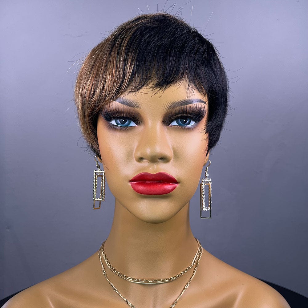 6 Inches / T1b-30 Skuld Short Human Hair Wigs Pixie Cut Human Hair Wigs for Black Women Drop Shipping Wholesale