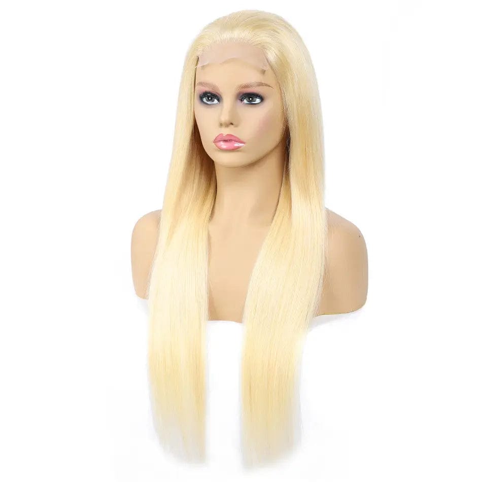 613# Blonde Straight Human Hair Lace Closure Wigs