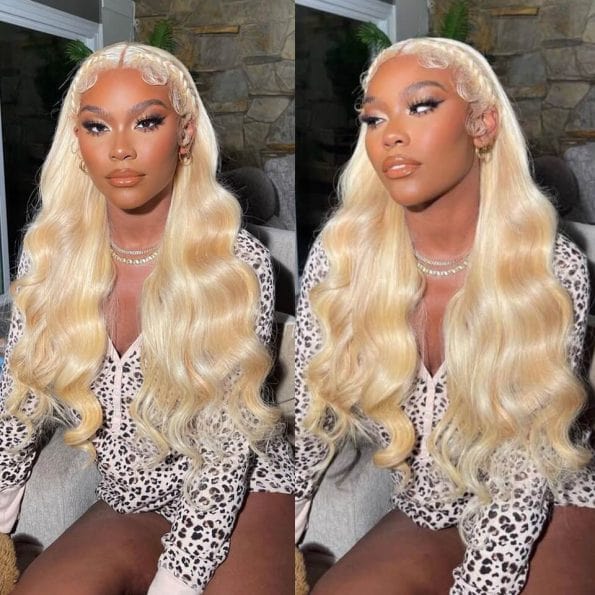 613 Lace Front Wig Human Hair 13x6 Body Wave Blonde Lace Front Wig Human Hair 10A 613 Frontal Wig pre Plucked with Baby Hair