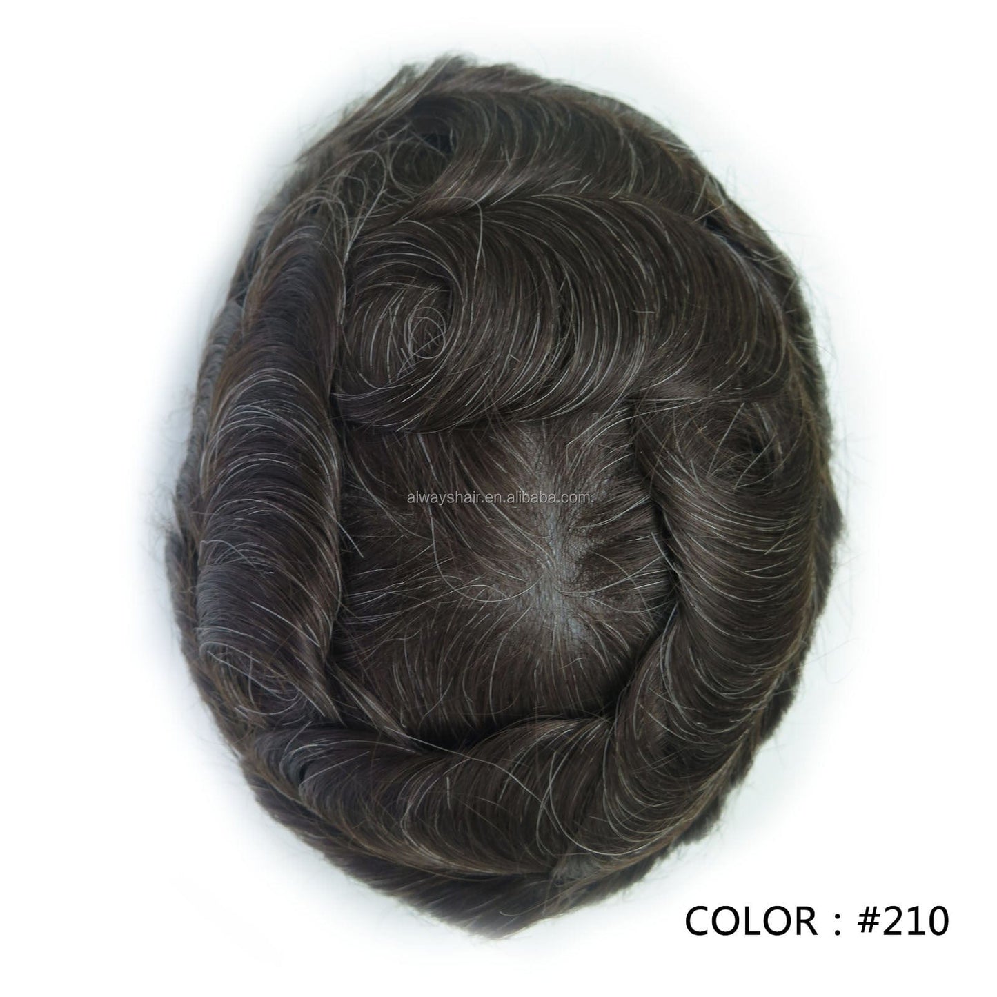 6inches / 210 / 8X10 2022 New Style Undetectable Natural Hairline Human Hair Toupee for Men French Lace and PU Hair System Men Wig