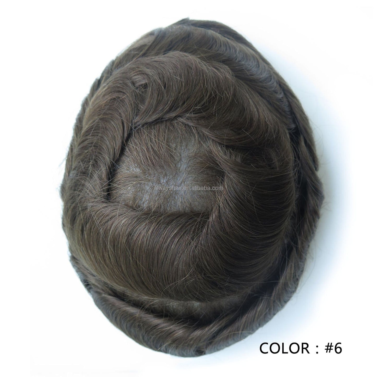 6inches / 6 / 8X10 2022 New Style Undetectable Natural Hairline Human Hair Toupee for Men French Lace and PU Hair System Men Wig