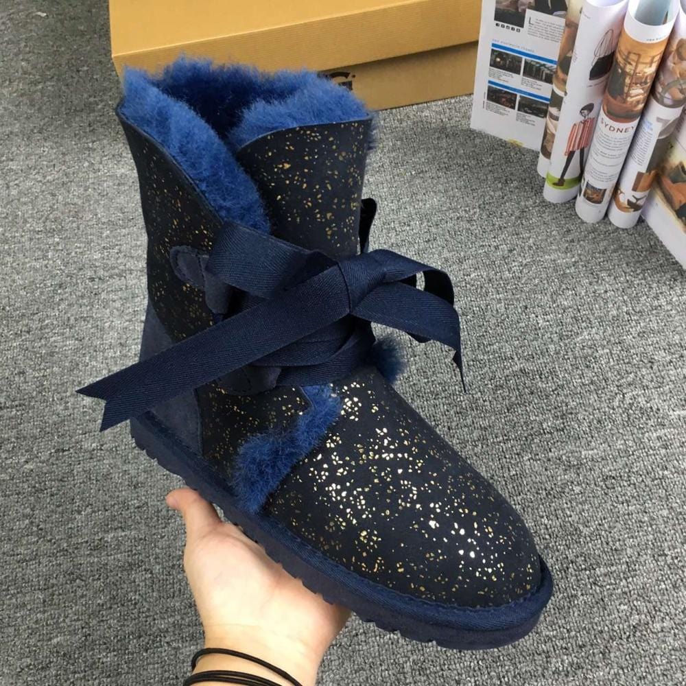 7 / 3 winter fashion women's shoes warm sheep wool furry snow boots with pompom plush flat casual boots