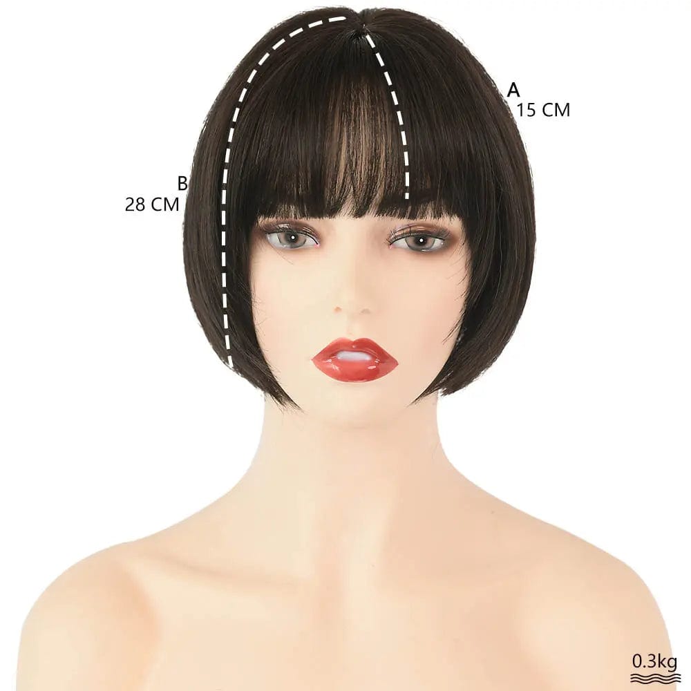 7JHH Natural Black Straight Synthetic Wigs