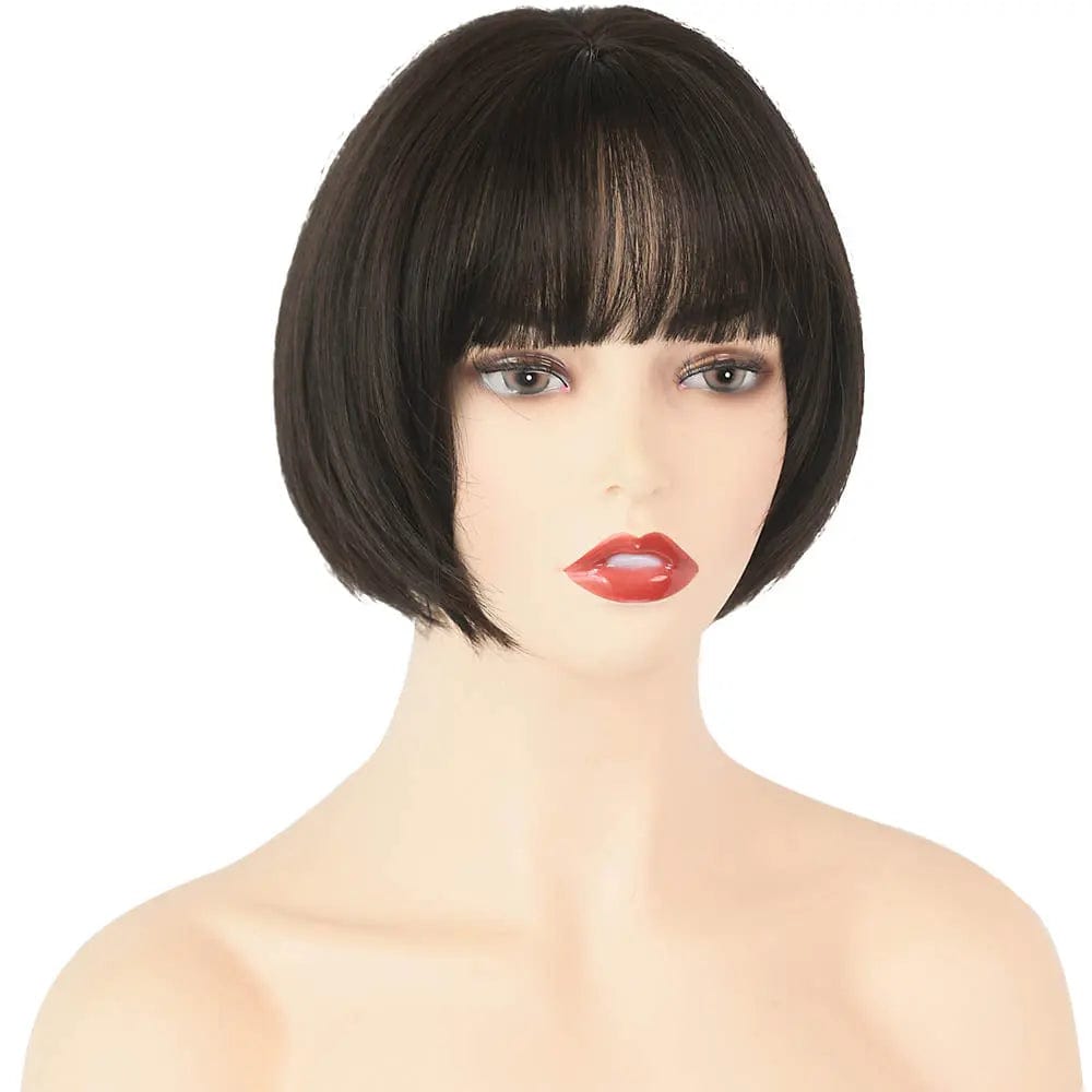 7JHH Natural Black Straight Synthetic Wigs