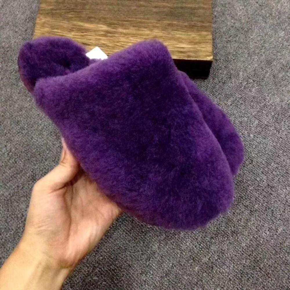 8 / 4 Wholesale women fluffy sheep fur slippers and sandals ladies soft comfortable winter shoes fur slides outdoor