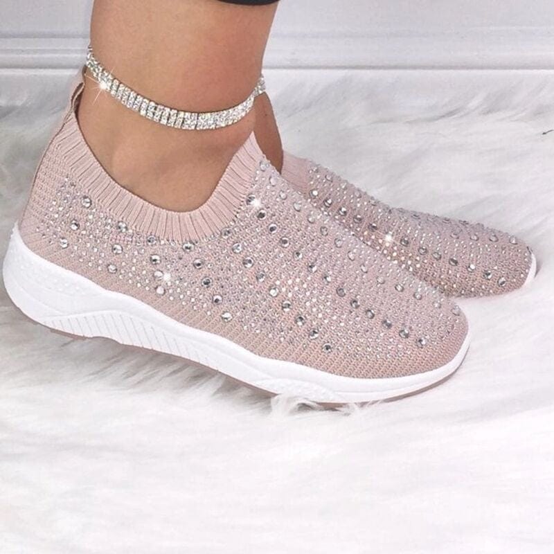 8 / Grey Autumn Breathable Bling Ladies Casual Flat Fashion Cushion Sneakers Women Sport Shoes