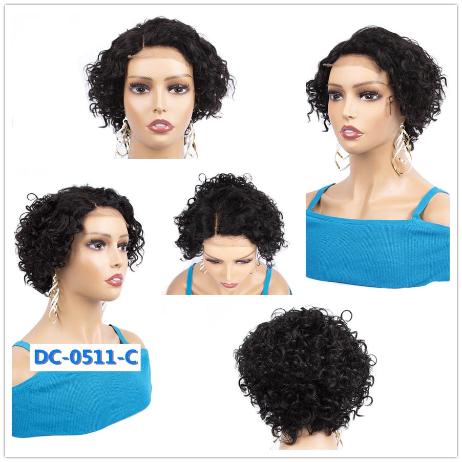 8 Inch Brazilian Vrigin Remy Short Pixie Cut Lace Front Human Hai Bob Wigs for Black Women