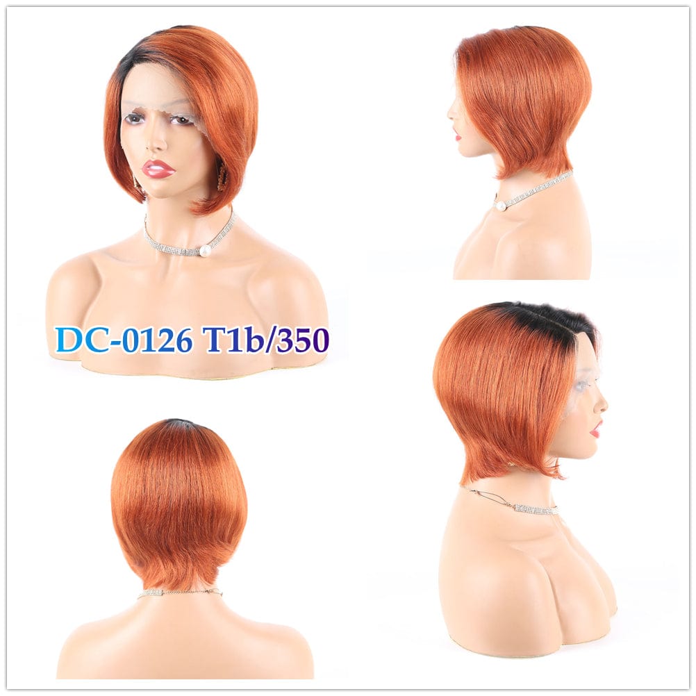 8 Inch Brazilian Vrigin Remy Short Pixie Cut Lace Front Human Hai Bob Wigs for Black Women