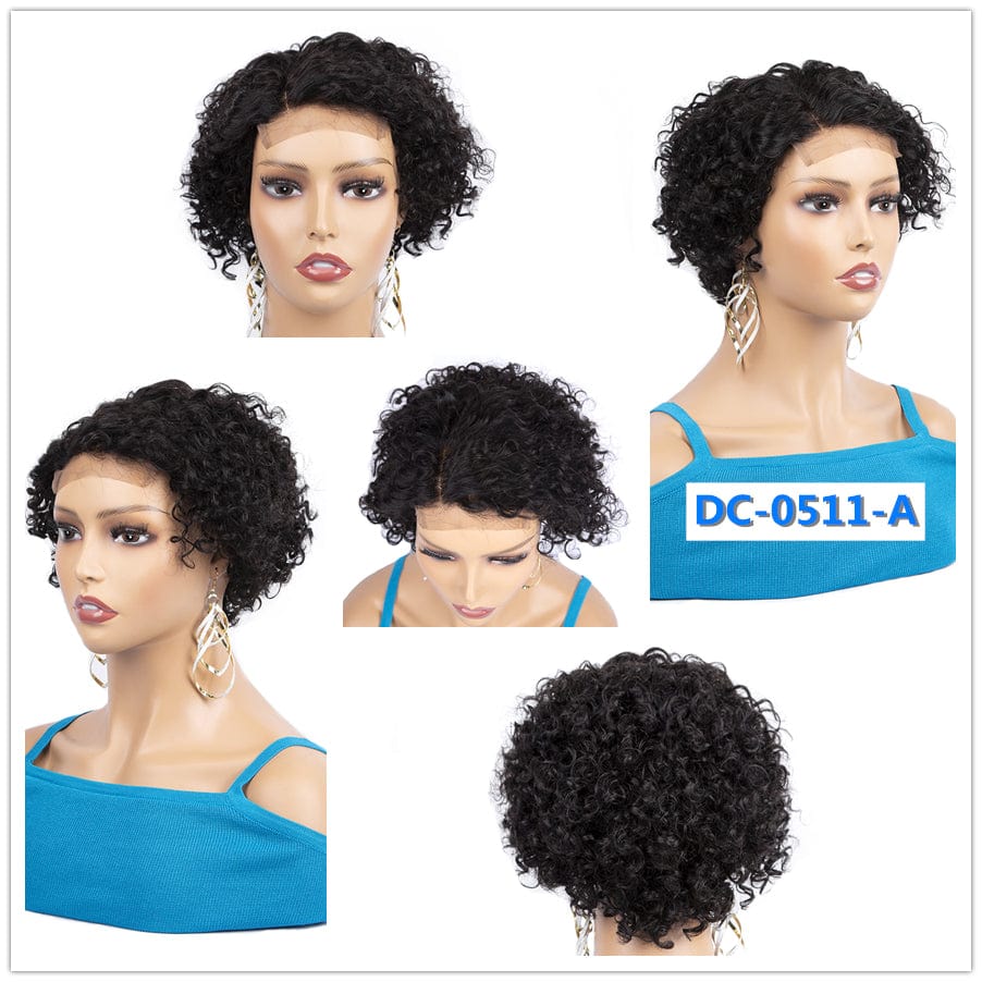 8 Inch Brazilian Vrigin Remy Short Pixie Cut Lace Front Human Hai Bob Wigs for Black Women