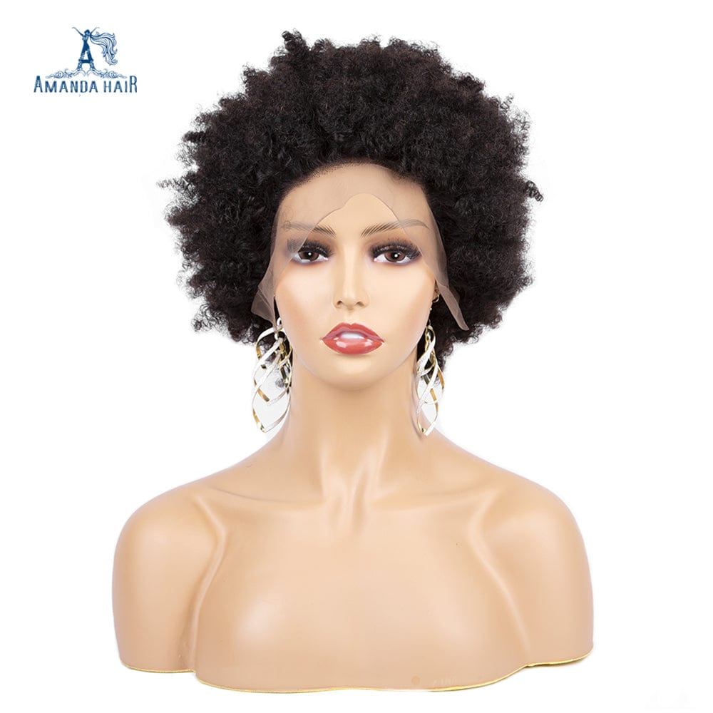 8 Inch Brazilian Vrigin Remy Short Pixie Cut Lace Front Human Hai Bob Wigs for Black Women