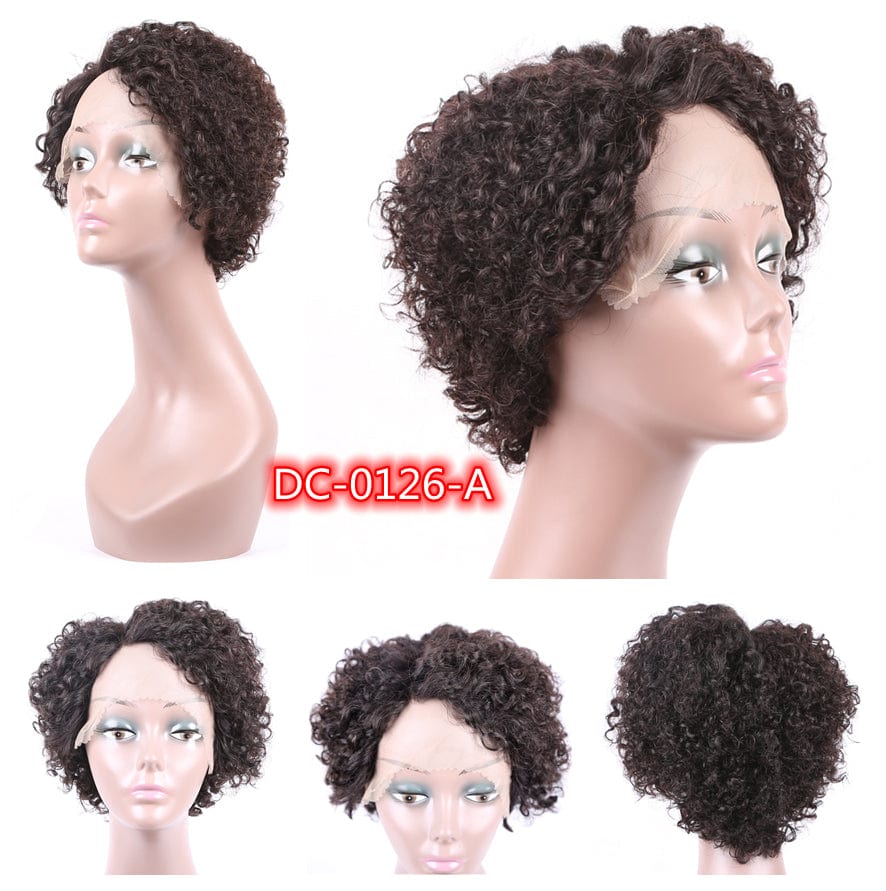 8 Inch Brazilian Vrigin Remy Short Pixie Cut Lace Front Human Hai Bob Wigs for Black Women