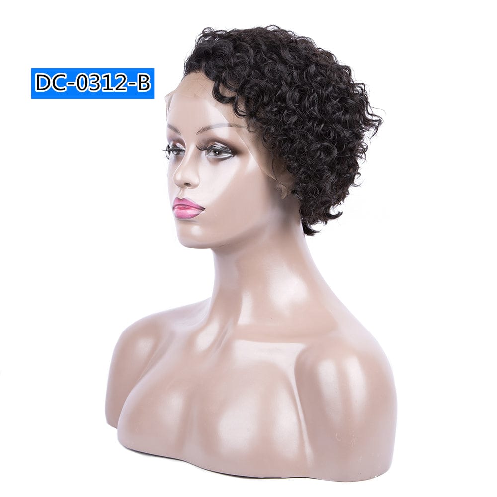 8 Inch Brazilian Vrigin Remy Short Pixie Cut Lace Front Human Hai Bob Wigs for Black Women