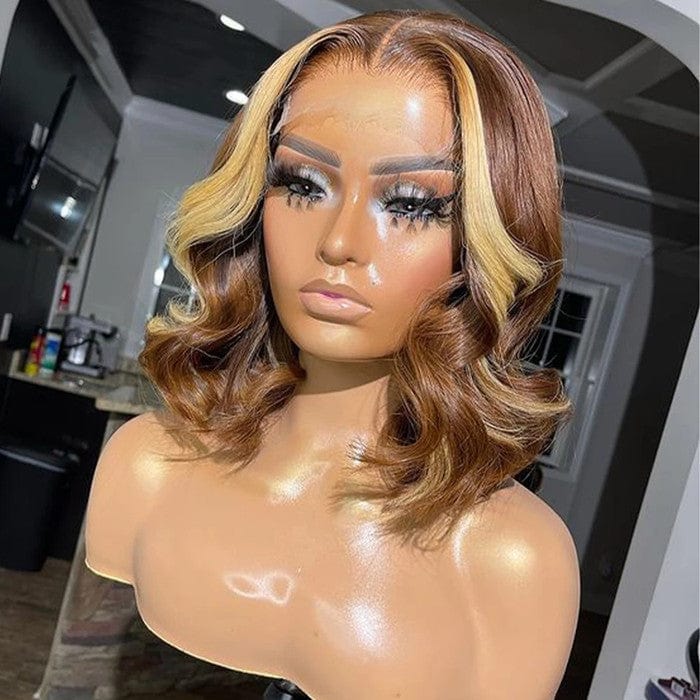 8 Inches / 13*4 Frontal Wig 4 Lovely Deep Loose Wave Short Bob Wig Pre Plucked Brazilian Cuticle Aligned Human Hair 4*4 13*4 Lace Frontal Closure Wigs