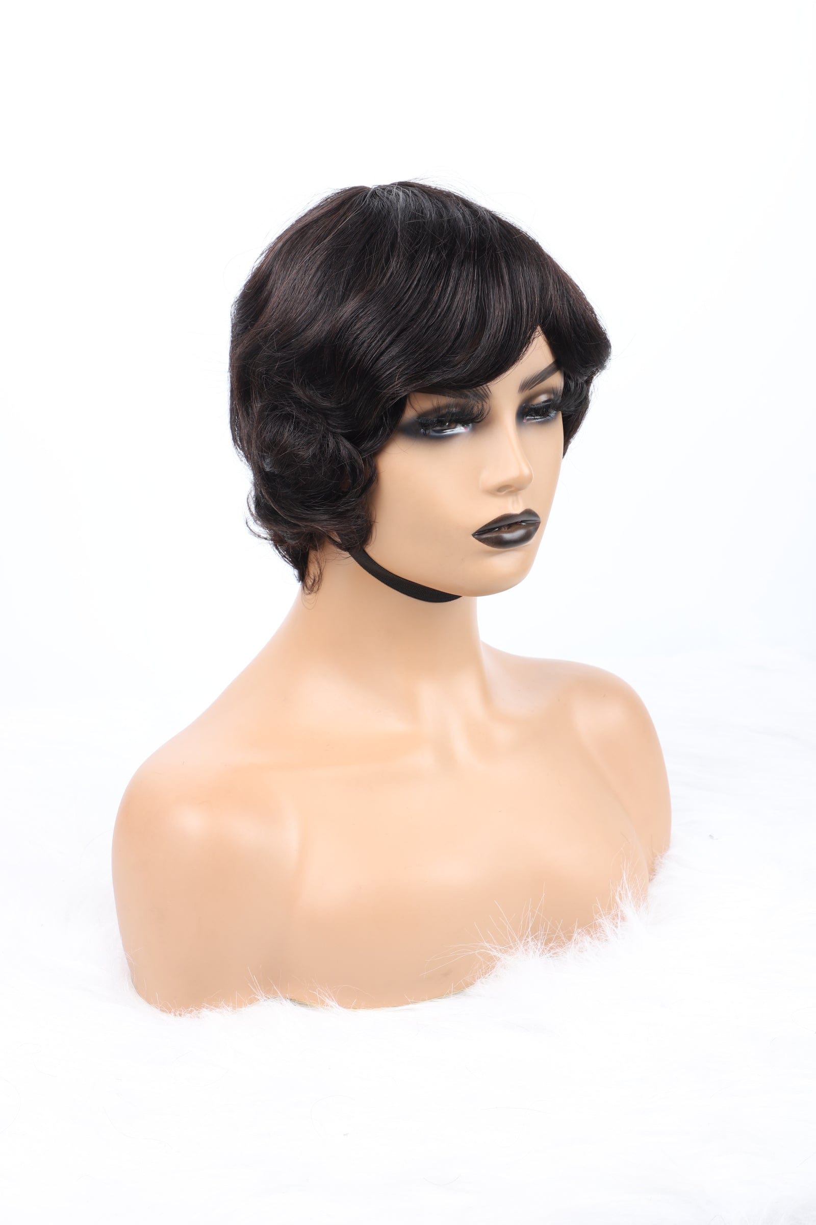 8 Inches / 1b Wholesale Raw Unprocessed Indian Hair Machine Made Wig Short Human Hair Wigs Pixie Cut curly  Hair Wig for Black Women