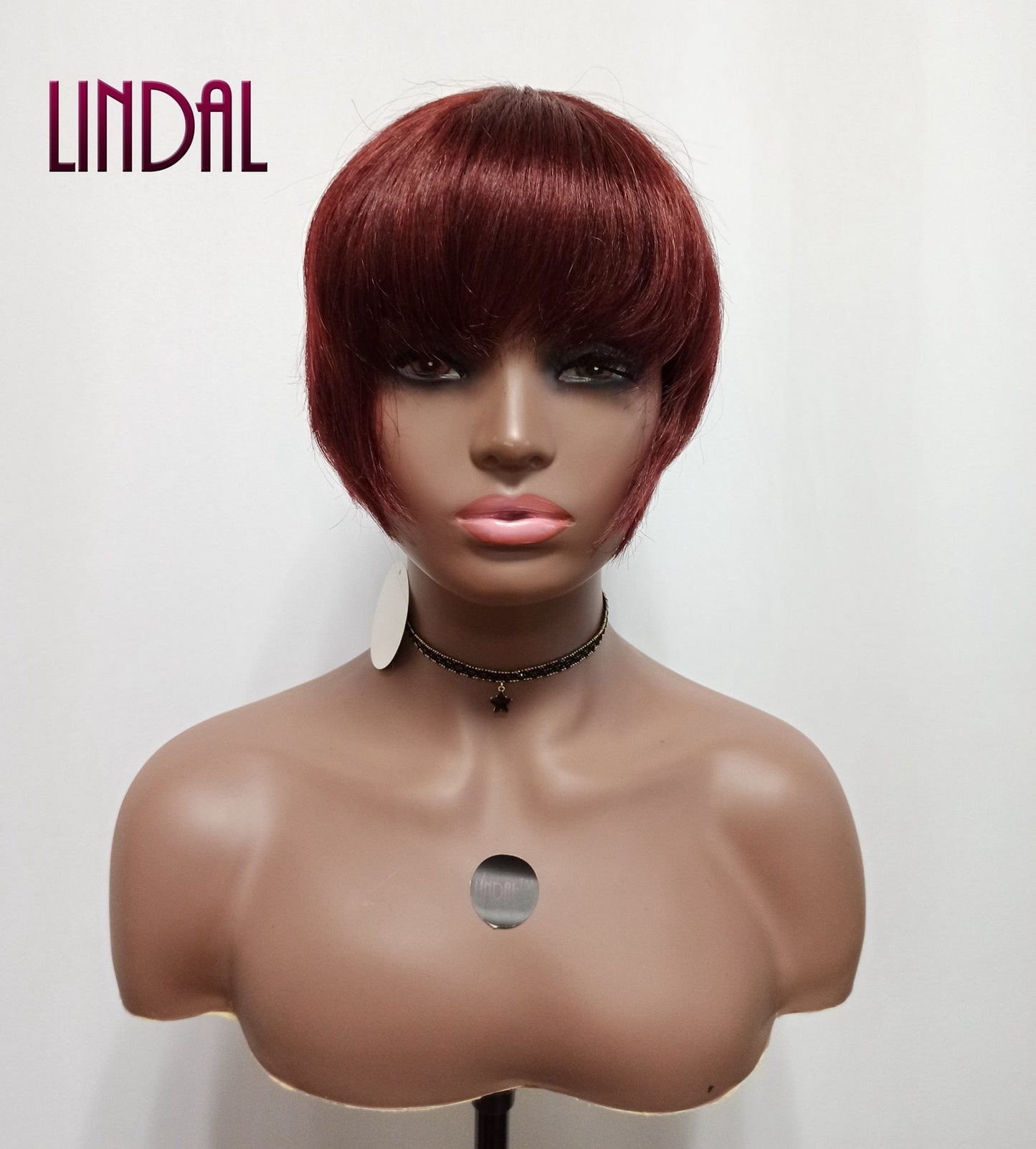 8 Inches / 2/99J# LINDAL brazilian wine red pixie cut virgin human hair wig short human hair wigs for white women