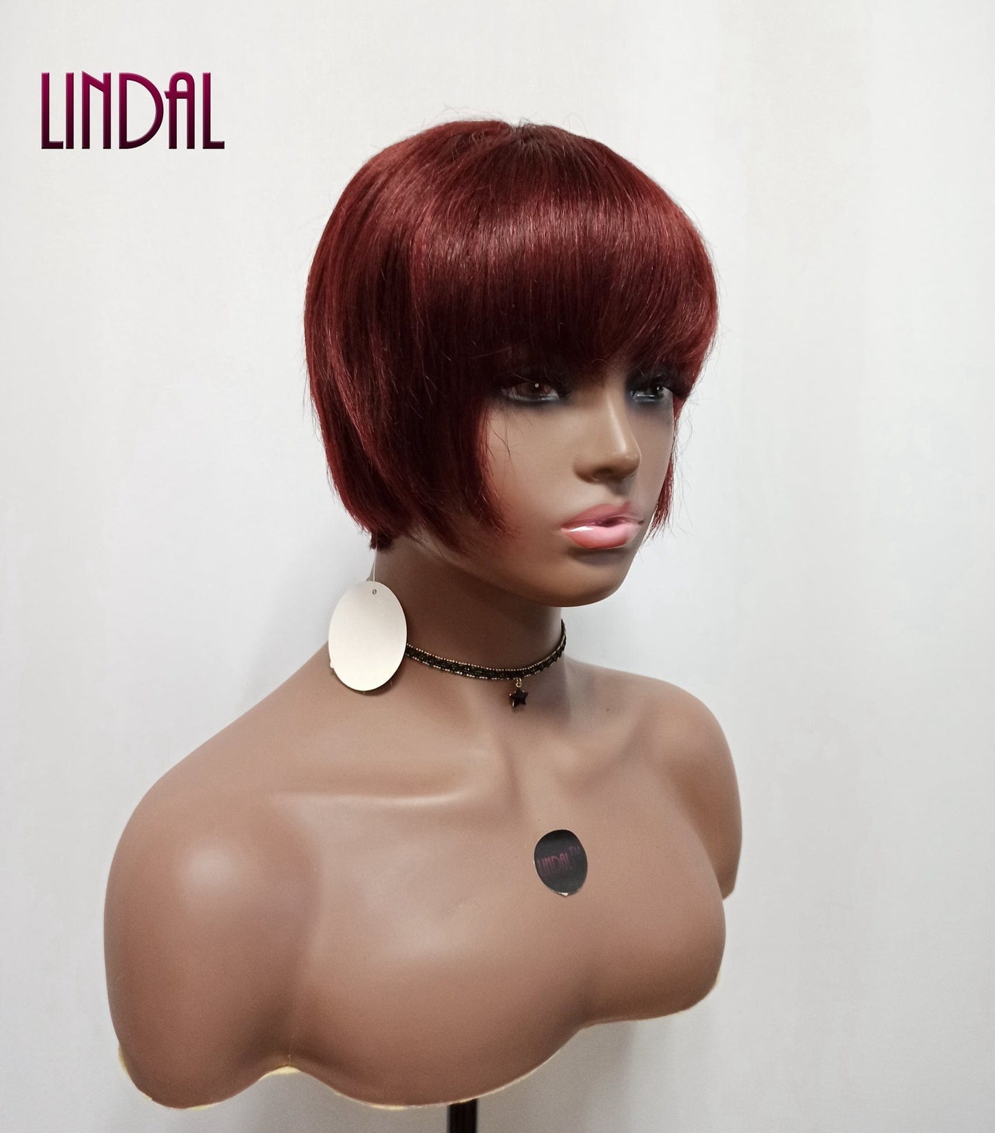 8 Inches / 2/99J# LINDAL brazilian wine red pixie cut virgin human hair wig short human hair wigs for white women