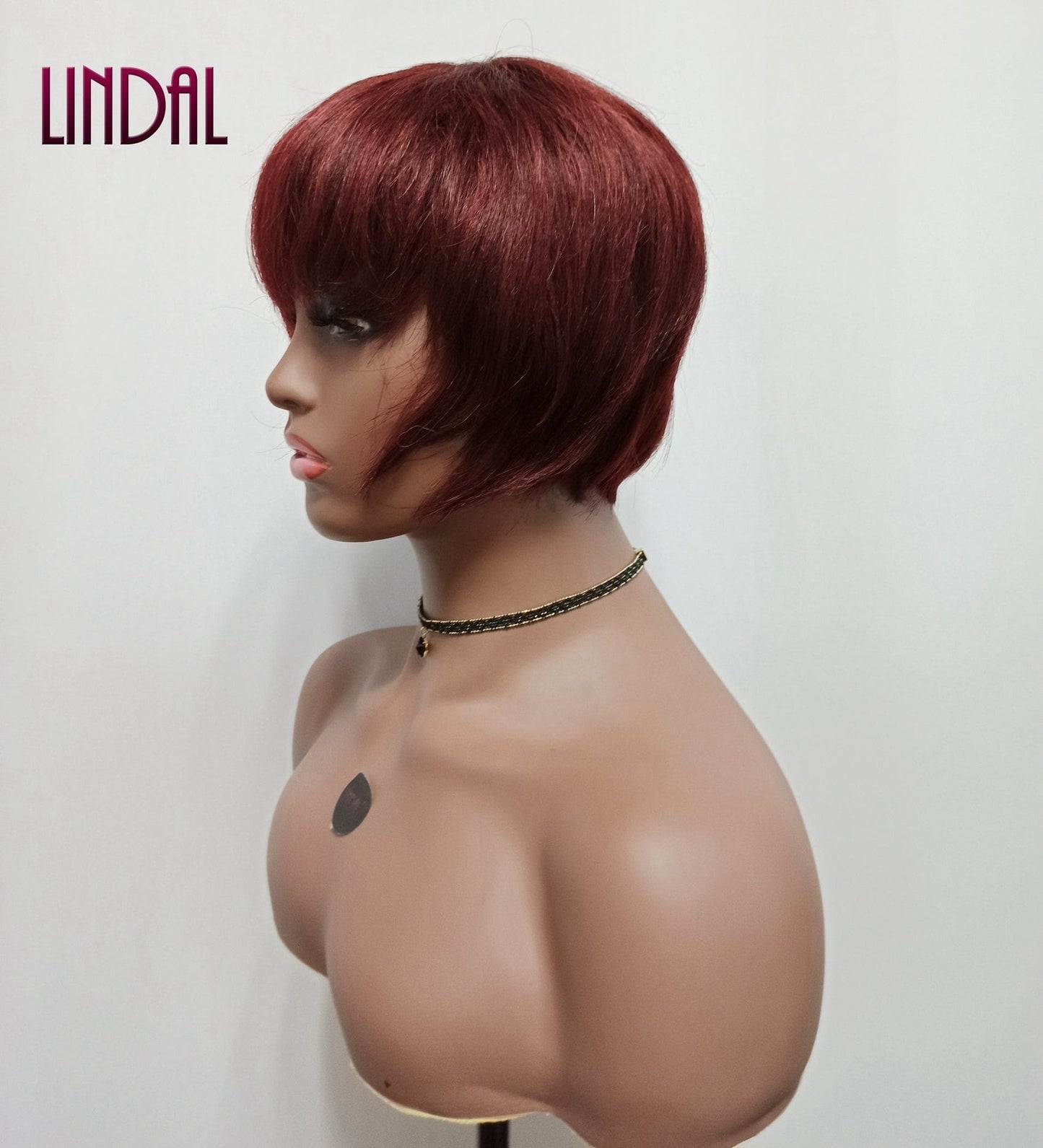 8 Inches / 2/99J# LINDAL brazilian wine red pixie cut virgin human hair wig short human hair wigs for white women