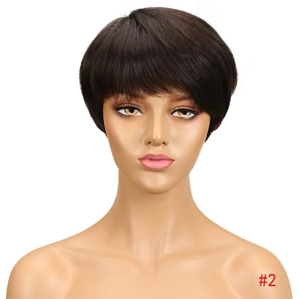 8 Inches / 2 JOEDIR Short Cut Straight Hair Wigs Peruvian Hair