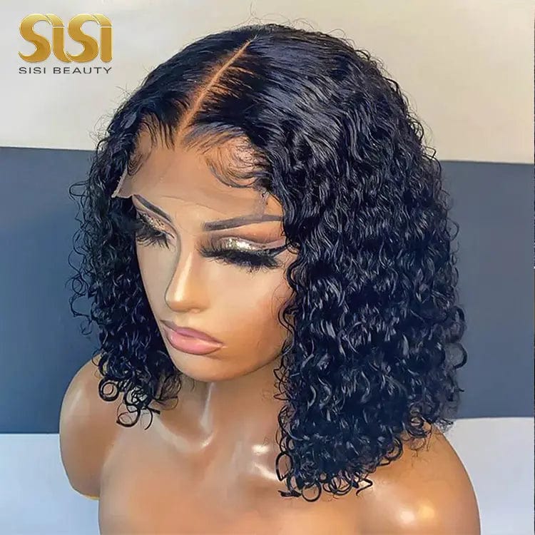 8 Inches / 4x4 Closure bob wig-curly Sisi Beauty Human Hair Peruvian Bob Wigs