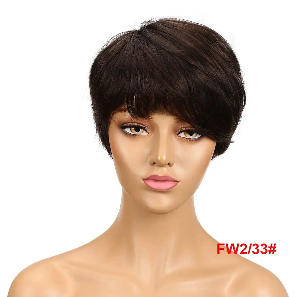 8 Inches / FW2/33 JOEDIR Short Cut Straight Hair Wigs Peruvian Hair