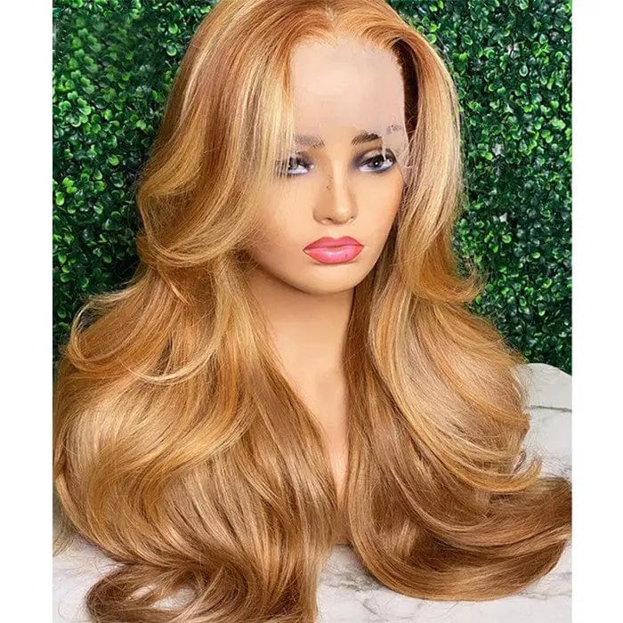 8 Inches / #honey blonde Luxury Long Wigs Body Wave Cuticle Aligned 100% Vietnamese Real Human Hair Lace Front Wigs